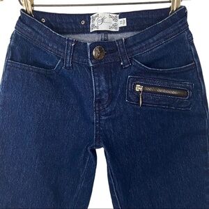 SeanJohn Skinny Blue Jeans Denim Dark Wash Low Rise Woman’s Gun Metal Hardware